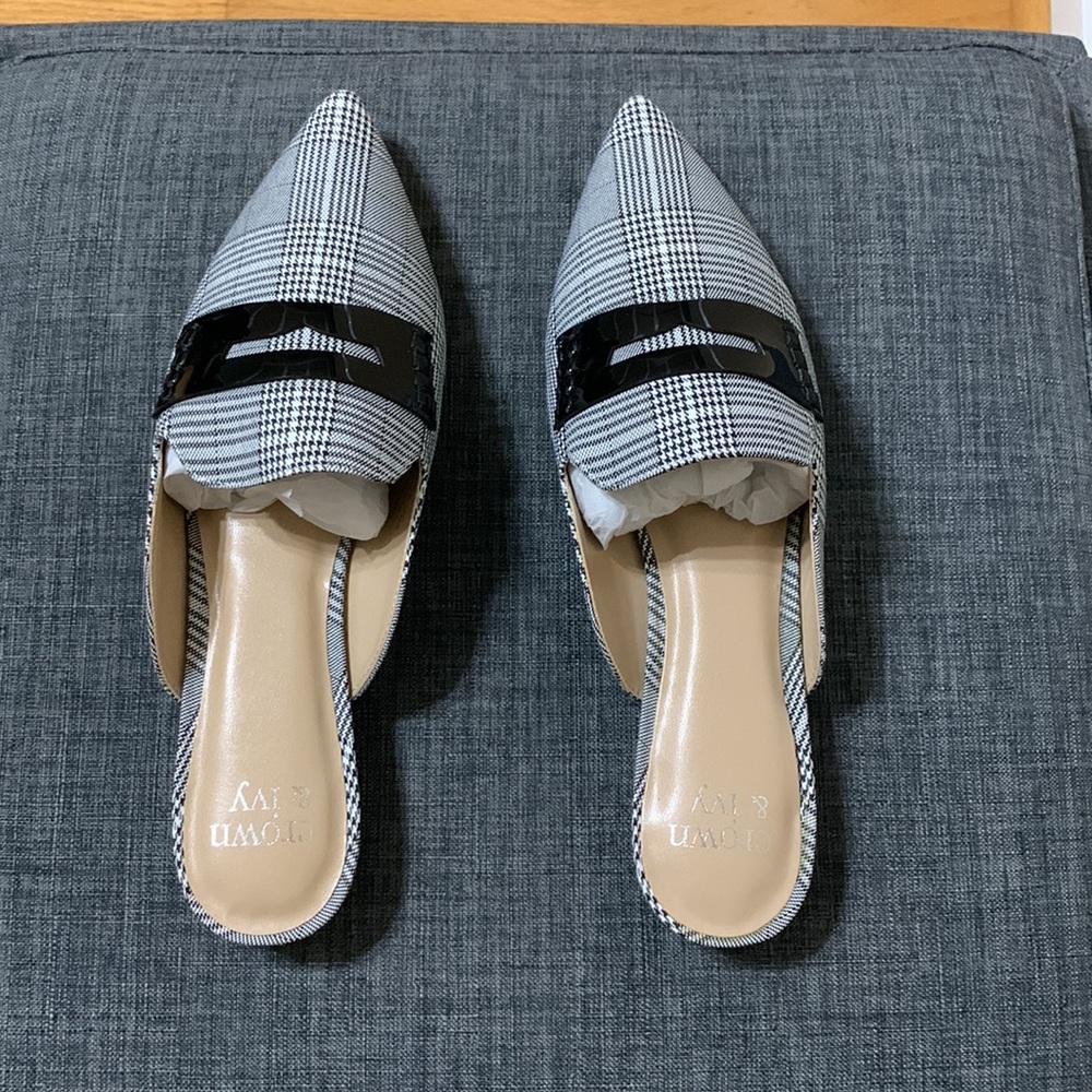 Nib - Crown & Ivy Houndstooth Tammy Mule - image 1